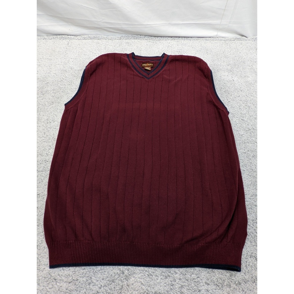 Oak Hill Sweater Vest Maroon‎ Red Size Mens 3XLT Nice Clean Soft